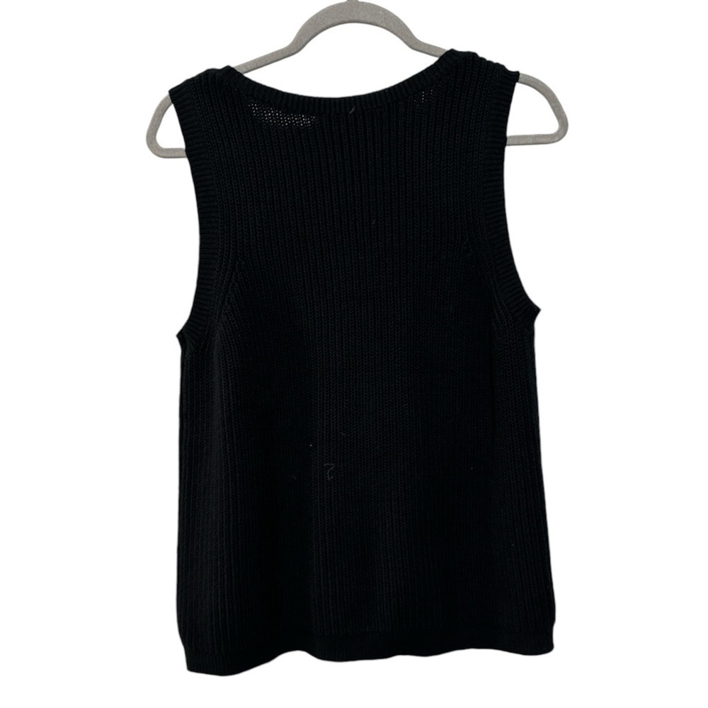 J. Society New York Sleeveless Crew Dark Floral Sweater Black Women’s Size Large - Picture 2 of 6